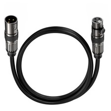 3 Ft XLR Microphone Cable, 1 Pack, Oxygen-Free Copper, Male-to-Female, Black