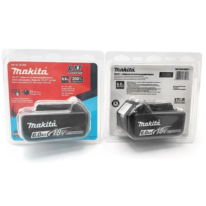 2 x Makita BL1860B-2 18V LXT Lithium-Ion 6.0 Ah Battery - New - USA SHIP