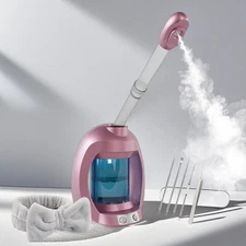 Facial Steamer, Nano Ionic Face Steamer for Facial Deep Cleaning, Pink Hair S...