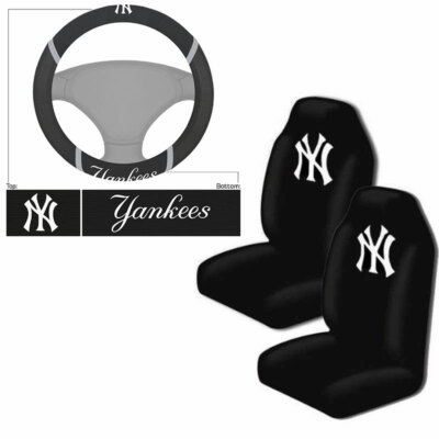 New MLB New York Yankees Car Truck Front Seat Covers Steering