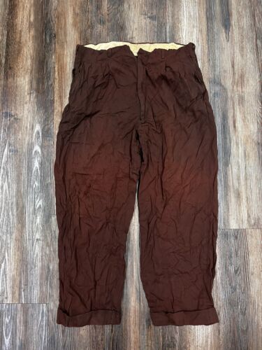 Vintage pants, gabardine pants, burnt orange 1950s