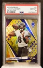 109760643 Lamar Jackson 2023 Panini Phoenix 12 Yellow SP /50 PSA 10 Gem Mint