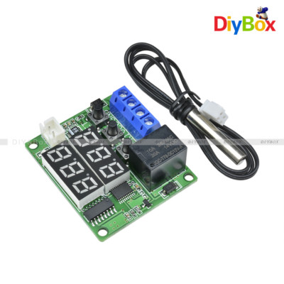 W1219 Dual Led Digital DC 12V thermostat Temperature Controller -50-120°C Sensor