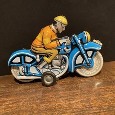 Vintage Toy Tin Litho Lemezaru Gyar Foreign Racing Motorcycle Friction Hungary