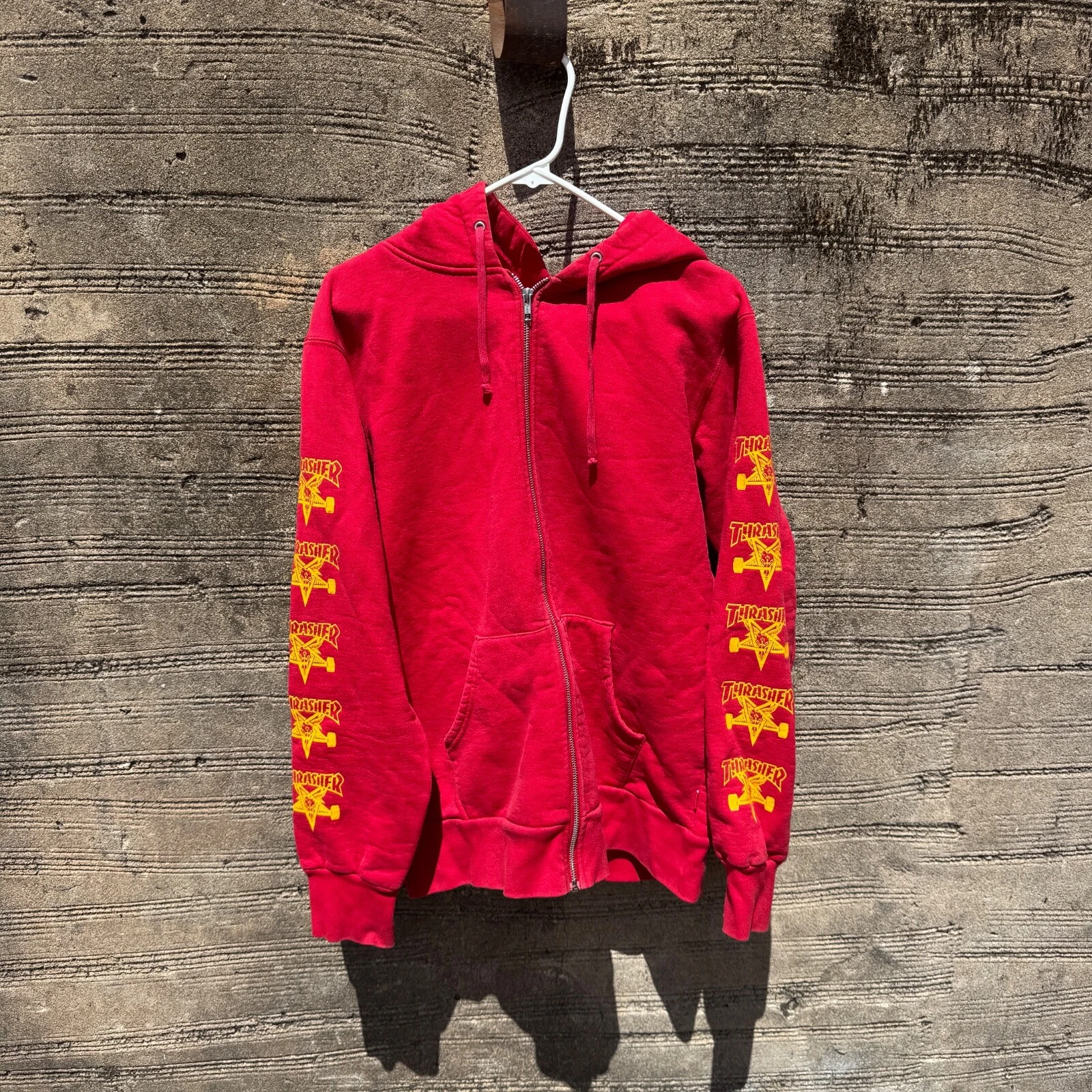 Sweat à capuche vintage Supreme x Thrasher rouge zippé L Large