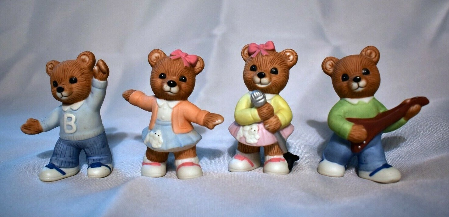 Homco Home Interior 1421 Bears Sock Hop Rock and Roll 4 Figures eBay