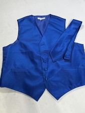 Mens Vesuvio Napoli Blue Vest With Matching Tie Size M Medium NWOT