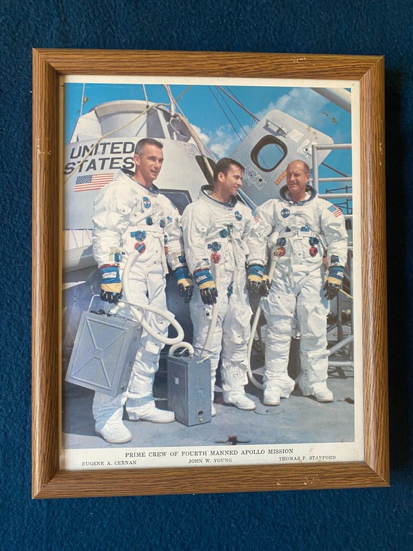 NASA, 8x10 photo, Prime Crew of 4th Manned Apollo Mission, w/Gene Cernan