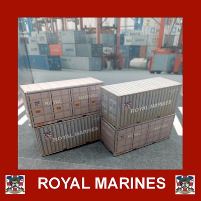 Royal Marines Modul Versand Container Kartenmodelle 20ft OO Gauge Set x 3