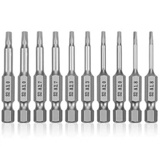 10 Pcs Magnetic Triangle Screwdriver Bit Set S2 Steel 1/4 Inch Hex Shank