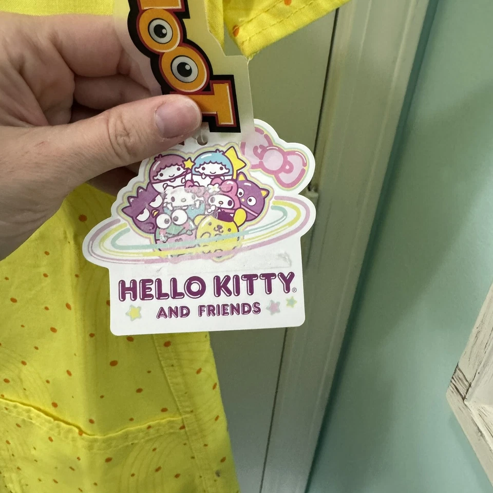 NWT Hello Kitty And Friends Tooniforms Women’s XXS Yellow Polka Dot Scrub Top - Image 4 of 4