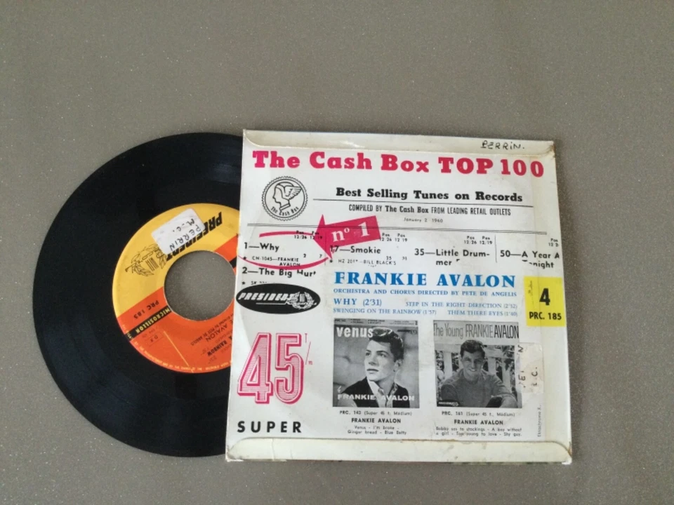 FRANKIE AVALON "WHY" EP 1960 PRESIDENT 185 - Photo 2/2