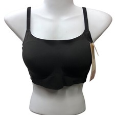 True  Co Black Scoop Wire Free Removeable Pads Comfort T-shirt Bra Size Medium