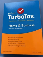 Intuit TurboTax Home & Business 2015 CD + Box Self Employed Non Smoking preowned