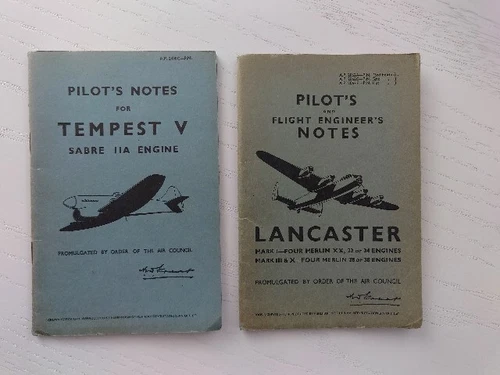 WW2 Pilots Notes For Tempest V And Lancaster 1944 Vintage Reproduction