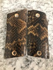 Coonan COMPACT 357 pistol grip wrapped in Cotton Mouth snakeskin
