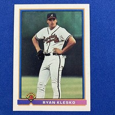 Ryan Klesko 1991 Bowman Rookie Card #590 MLB Atlanta Braves. rookie card picture