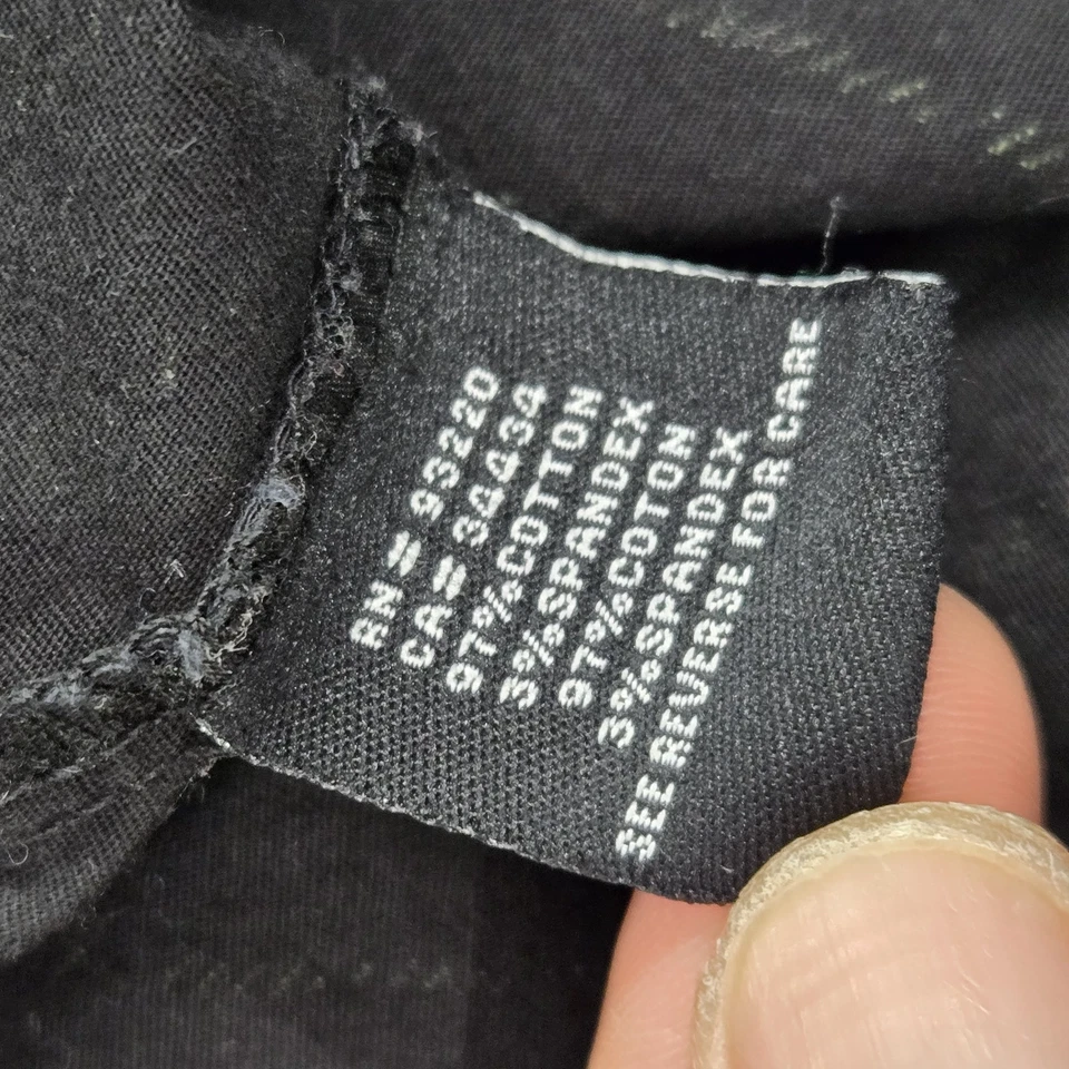 DC Shoes Men Button Up Shirt L Black Striped Long Sleeve Cotton Spandex - Image 3 of 4