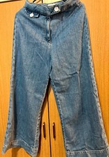ZARA Jeans Premium Denim Women Size 6 High Waist Wide Leg Pants Stretch