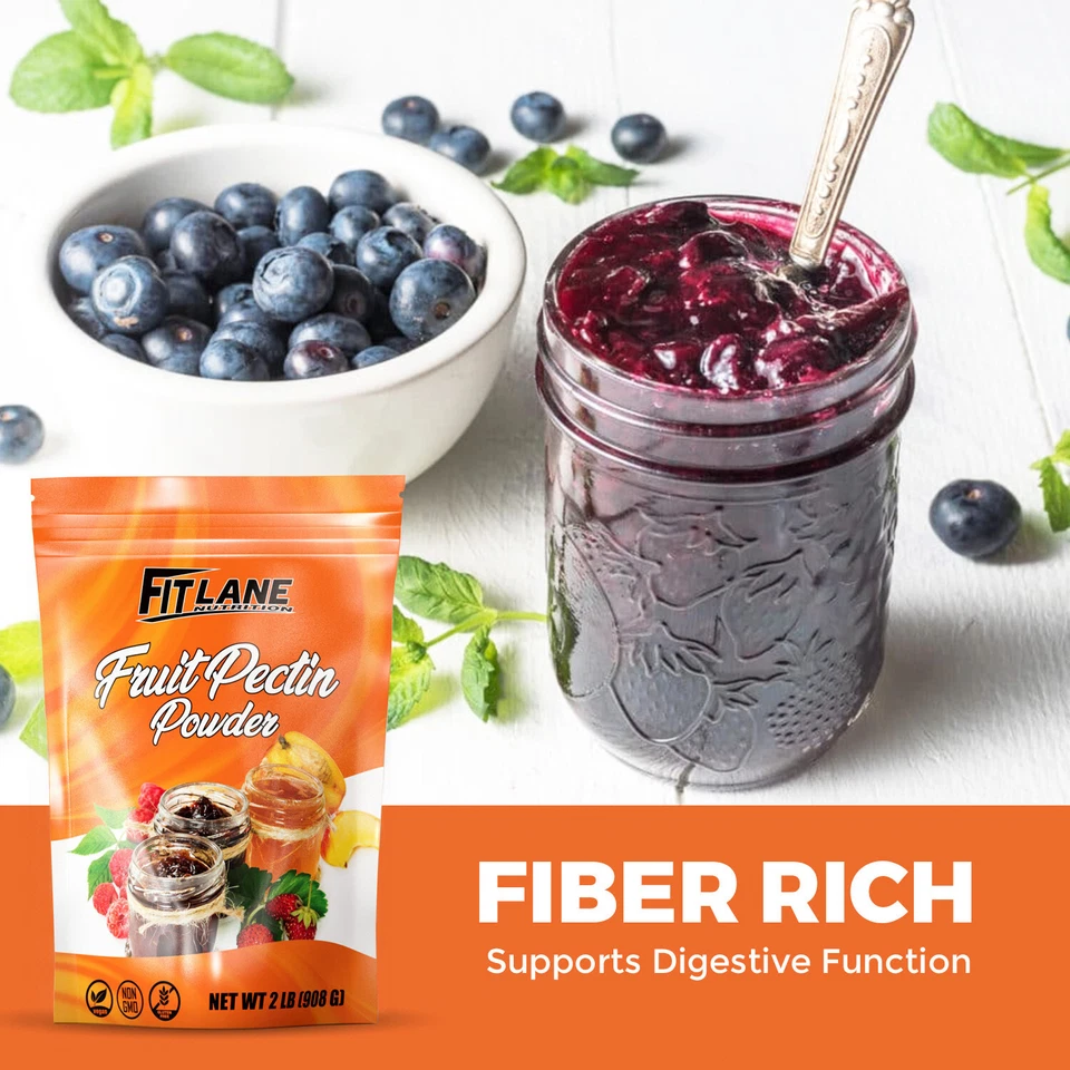 Polvo de pectina de frutas para mermeladas y jaleas. Natural, vegano y no transgénico. Bolsa de 2 libras Foto 4 de 4