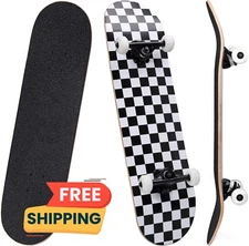 Patineta con cubierta de arce canadiense duro de 7 capas, duradera y resistente