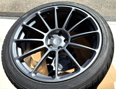 Unplugged Performance UP-03 20'' Satin Titanium Wheels w/ Tires for Tesla Model Y
