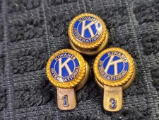 3x Kiwanis International Lapel Pins With 1 Year & 3 Year Adornments