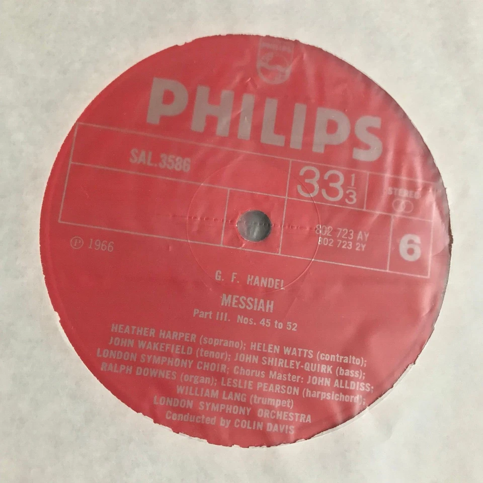 Handel Messiah Colin Davis LSO Philips Box Set SAL 3584-6 - Image 4 of 4