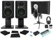 Mackie Studio Recording Kit w/CR4.5 Monitors+Interface+Controller+Mic+Headphones