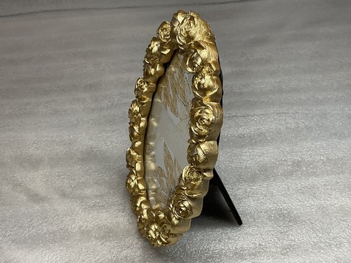 Shabby Chic Photo Frame 4X6 Oval Gold Tone Roses New - Picture 14 of 17