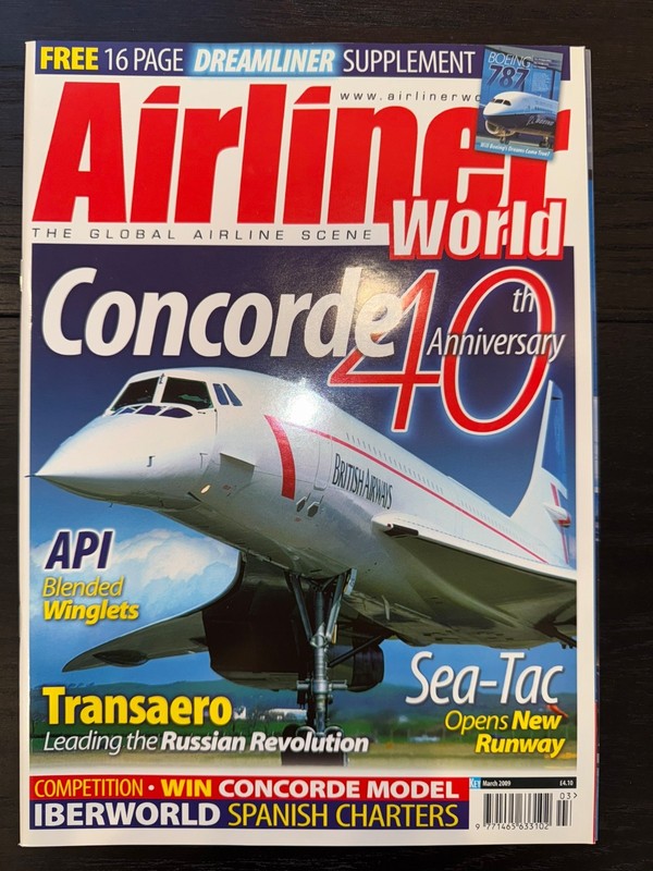 Airliner World magazine – Concorde 40th Anniversary – March 2009