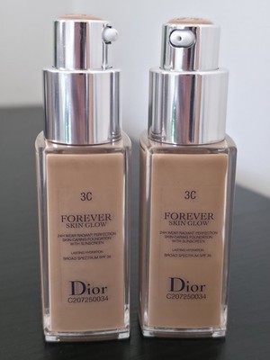 2 pcs Dior Forever Skin Glow 24H Wear Radiant Foundation SPF 35- glow 3C -20ml 