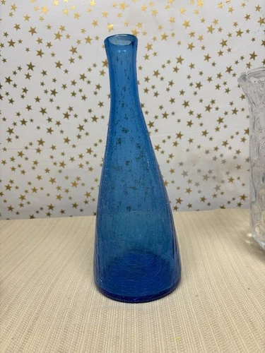 MCM 1959 Winslow Anderson Blenko 920M Turquoise Crackle Glass