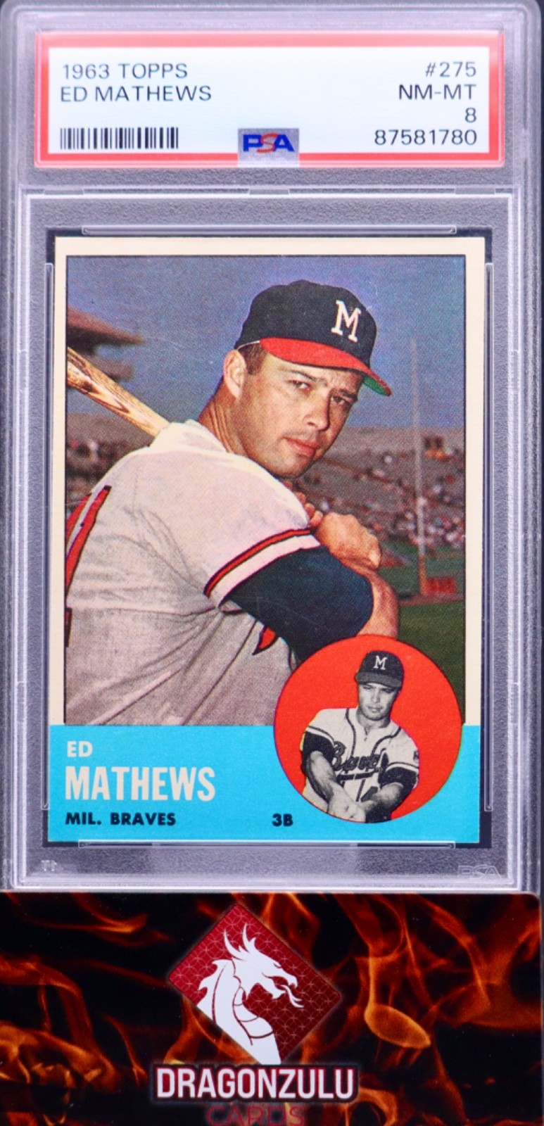 1963 Topps Ed Mathews #275 PSA 8 Braves