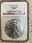 2006 American Silver Eagle MS-69 NGC (First Strikes)