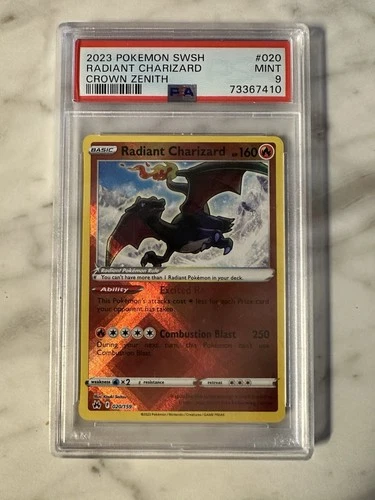 Radiant Charizard Pokemon Sword And Shield Crown Zenith 020 NM PSA 9