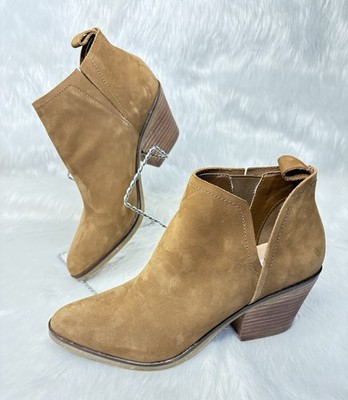 Steve Madden Sharini Ankle Slit Slide In Booties In Brown Suede Women Sz 6.5M