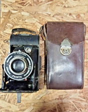 Macchina fotografica pieghevole Balda Juwella Sport anni '30 obiettivo ponto otturatore 6x9 con custodia originale