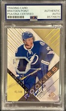 2016 SP Hockey BRAYDEN POINT Rookie Patch /49 Lightning Card RC PSA Auto. rookie card picture