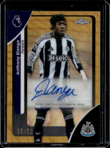 2026 Topps Chrome Premier League Anthony Elanga Auto Gold Wave Refractor #/50