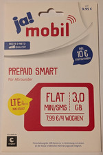 ja! mobil (Congstar) Prepaid Smart  mit 10 Euro Startguthaben