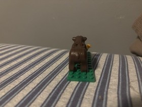 Genuine LEGO&reg; Dark Brown Bear Animal Minifigure from 4438 4440 Comes With Flower