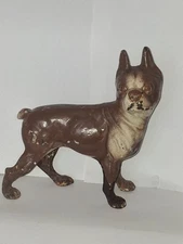 VINTAGE  CAST IRON FRENCH BULLDOG BOSTON TERRIER DOOR STOP 8"
