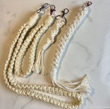 Cream Macram  Keychain Set 4-Piece  Wristlet, Lanyard  Keychains  Handmade