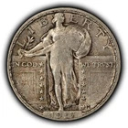 1917-D 25c Standing Liberty Silver Quarter Luster - Type 2 -Original XF+ - Y6381