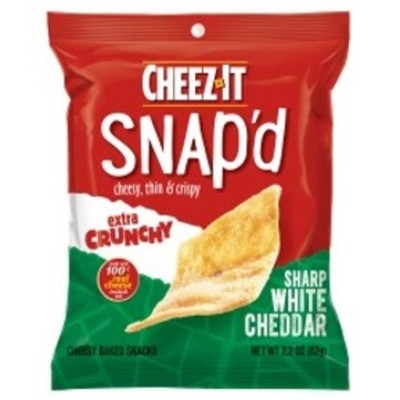 6x Cheez-It Snap'd Sharp White Cheddar Thin Crispy Cheesy Snack Chips Lot 2.2oz