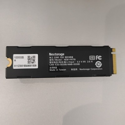 Nextorage SSD 2280 1TB PCIe 4.0 x4, NVMe 1.4. Low power on hours.