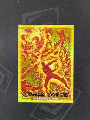 2024 Skybox Marvel Masterpieces 92 Platinum #31 HUMAN TORCH Seismic Gold /92 L01