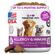 Dog Allergy Relief Chews for Itchy Skin - Seasonal and Food Allergy Chews for...