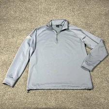 Dunning Golf Pullover Mens Large Blue Quarter Zip Vanguard Logo Performance